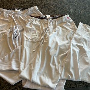 Heart Soul White Scrub Pants size Large Tall